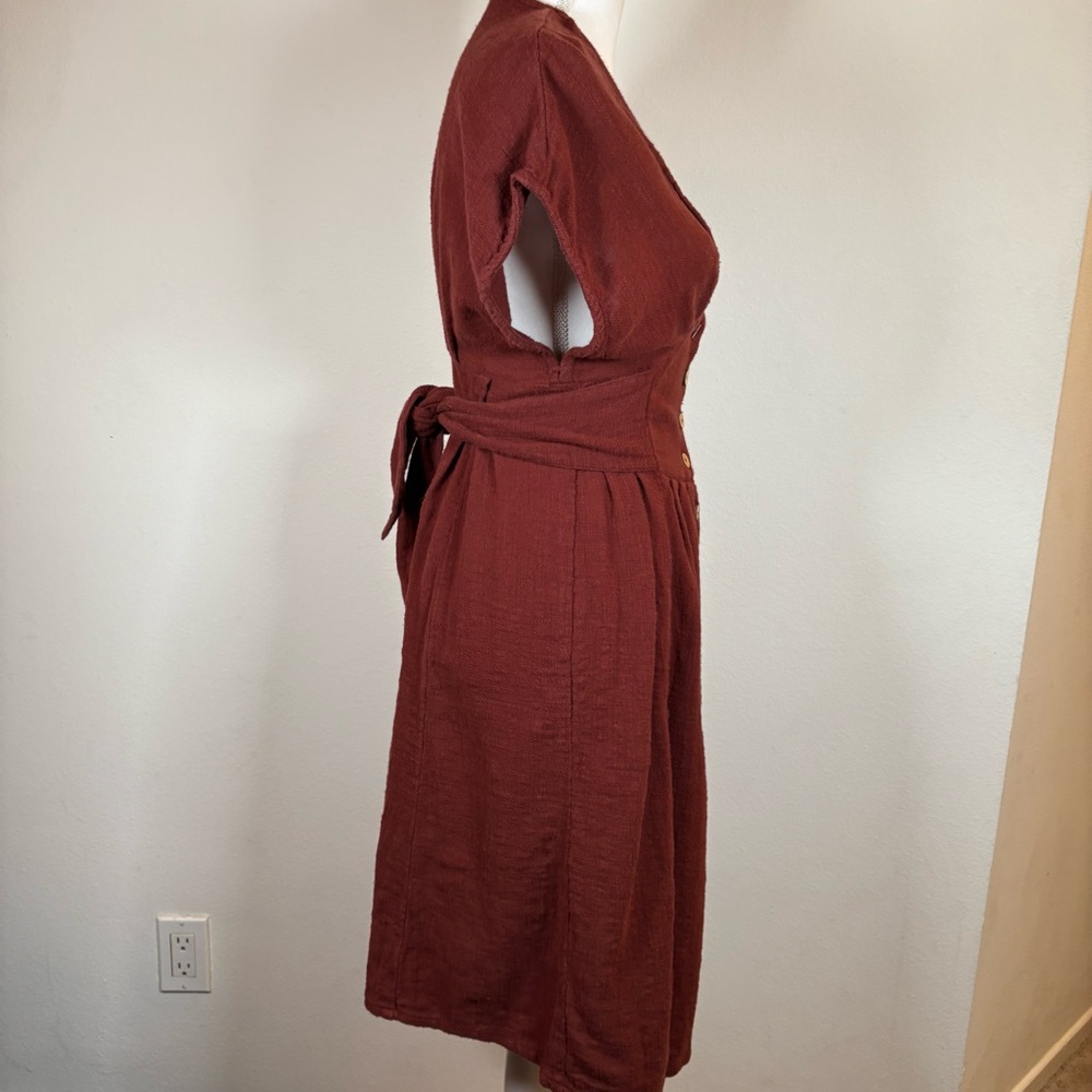 Free People Rust Button-Down Dress - Picture 5 of 9